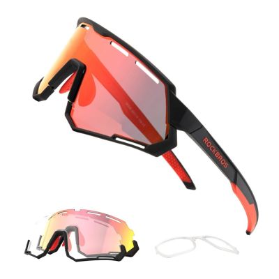 Rockbros SP246 Sportbrille, schwarz und rot