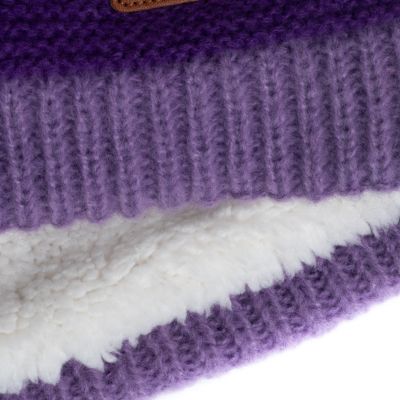 2. Trollkids Kinder Gryllefjord Bommelmütze mit Pompom, Pink/Lila (987-243)