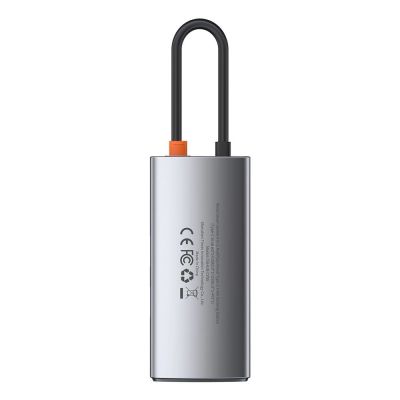 3. Baseus Metal Gleam 4in1 Multifunktions-HUB USB Typ C - USB Typ C Stromversorgung 100 W / HDMI 4K 30 Hz / 1x USB 3.2 Gen 1 / 1x USB 2.0 (CAHUB-CY0G)