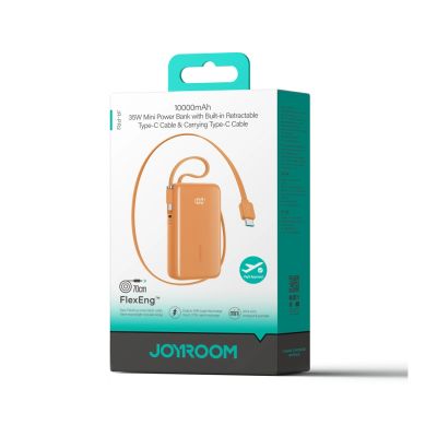 2. Joyroom JR-PR2L 35W 10000mAh Powerbank mit integrierten USB-C-Kabeln – Orange