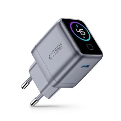 2. Tech-Protect PowerVision NC45W-GaN 1-Port PD 45W Wandladegerät – Dunkelgrau