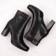 17. Damen-Stiefeletten mit Blockabsatz, gefüttert, schwarz, M.Daszyński AF125-22