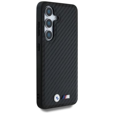 4. BMW Leder Carbon MagSafe Case für Samsung Galaxy S25 - Schwarz