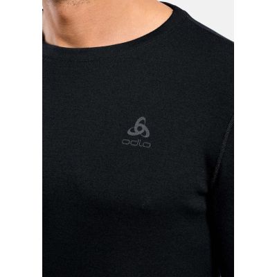 2. Odlo BL TOP Rundhals-Langarmshirt aus Merinowolle (260 g), Herren, Größe L, Schwarz