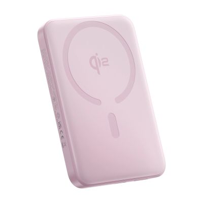Baseus EnerFill FM12 Qi2 Powerbank 10000mAh 22,5W MagSafe-kompatibel mit weißem Baseus Simple USB-C-Kabel 20V/3A 0,30m - Pink