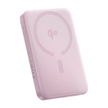 Baseus EnerFill FM12 Qi2 Powerbank 10000mAh 22,5W MagSafe-kompatibel mit weißem Baseus Simple USB-C-Kabel 20V/3A 0,30m - Pink