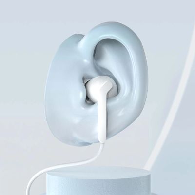 4. Dudao X3C+ kabelgebundener USB-C In-Ear-Kopfhörer 1,2 m – Weiß