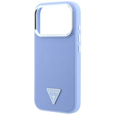 6. Guess MagSafe-Hülle mit genarbtem Dreieckslogo für iPhone 18 Pro Max / 17 Pro Max – Blau