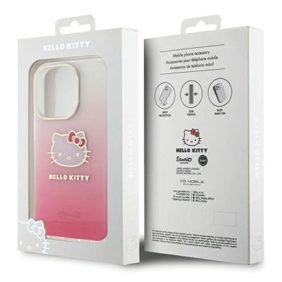 8. Hello Kitty IML Gradient Electrop Kitty Head Hülle für iPhone 14 Pro – Rosa