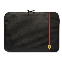 Ferrari Carbon&Smooth-Tasche für einen 14-Zoll-Laptop – Schwarz