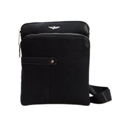 2. Aeronautica Militare Fly Herren-Umhängetasche Messenger Bag Schwarz - AM-392