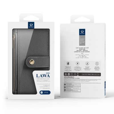 3. Dux Ducis Lawa Lederhülle für iPhone 15 - Grau