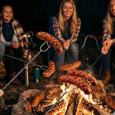 8. Feuerstab-Set mit Gabeln, 100 cm, 10 Stück