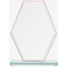 Glastrophäe mit zerbrochenem Sockel