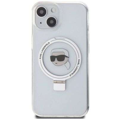 3. Karl Lagerfeld KLHMP15SHMRSKHH iPhone 15 6,1" weiß/weiß Hardcase Ring Stand Karl Head MagSafe