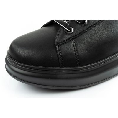 6. Karl Lagerfeld Herrenschuhe Sneaker Kapri aus naturfarbenem Leder, schwarz