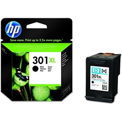 39. HP Schwarze Tintenpatrone HP 301XL, HP301XL=CH563EE, 480 Seiten, 8 ml