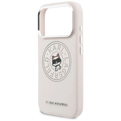 6. Karl Lagerfeld Point & Choupette Sketch MagSafe Hülle für iPhone 17 Pro – Pink