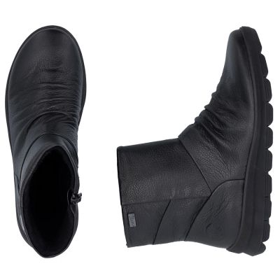 11. Rieker Z0066-00 Wasserdichte, gefütterte Damen-Lederstiefel, Schwarz