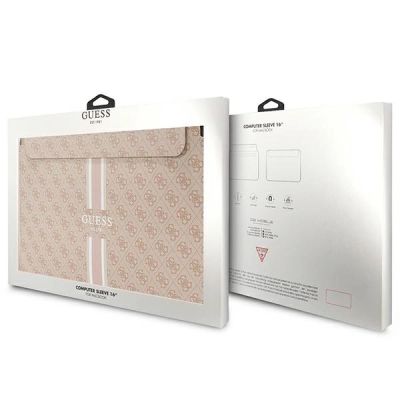 4. Guess 4G Printed Stripes Hülle für einen 16-Zoll-Laptop – Rosa