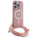 3. Guess Crossbody Cord Script MagSafe-Hülle für iPhone 16 Pro – Rosa
