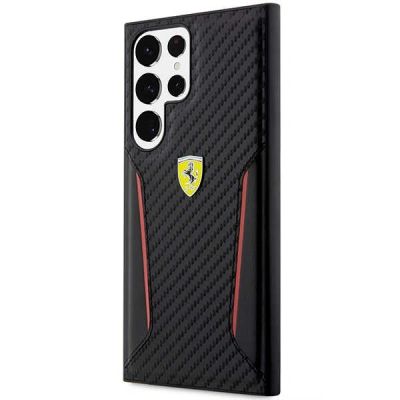 2. Ferrari Carbon Contrast Edges Schutzhülle für Samsung Galaxy S23 Ultra – Schwarz