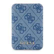 Guess Induction Powerbank 15W GUPB5FP4EMGB 5000mAh blau/blau 4G Leder Metall Logo MagSafe