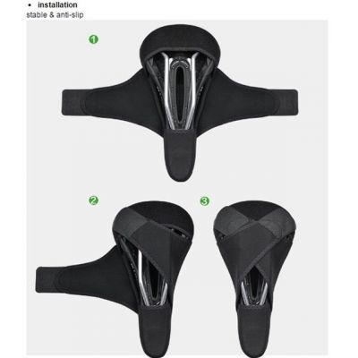 7. Gel-Sattelbezug für Fahrradsattel Rockbros LF047-S aus Silikon, Größe M – schwarz
