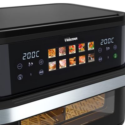 5. Tristar Doppel-Heißluftfritteuse 10L, autonom, 2800W, Schwarz, Edelstahl