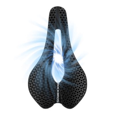 3. Rockbros LF0214 Anatomischer 3D-Fahrradsattel, wasserdicht – Schwarz