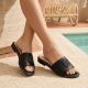 6. Schwarze Damen-Flip-Flops aus Leder, Modell S.Barski KV61-6019