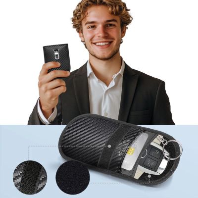 8. Tech-Protect KLR100 RFID-blockierendes Autoschlüsseletui – Schwarz – Carbon