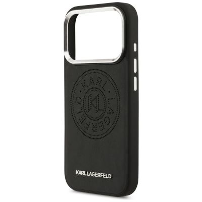 6. Karl Lagerfeld Point & Metal Logo MagSafe Hülle für iPhone 17 Pro - Schwarz