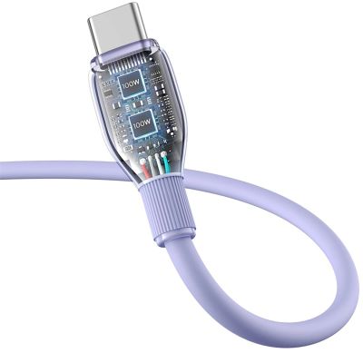 4. Baseus Pudding 100W USB-C - USB-C Kabel 2m - Lila
