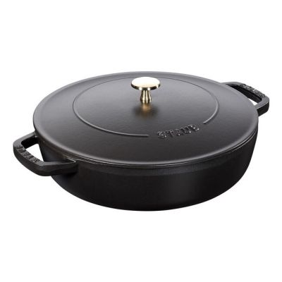 STAUB 40511-472-0 Tiefe Bratpfanne mit Deckel - Schwarz 28 cm