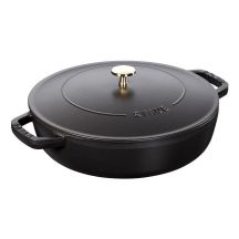 STAUB 40511-472-0 Tiefe Bratpfanne mit Deckel - Schwarz 28 cm