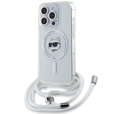 Karl Lagerfeld IML Choupette Head&Cord MagSafe Hülle für iPhone 15 Pro Max – transparent