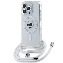Karl Lagerfeld IML Choupette Head&Cord MagSafe Hülle für iPhone 15 Pro Max – transparent