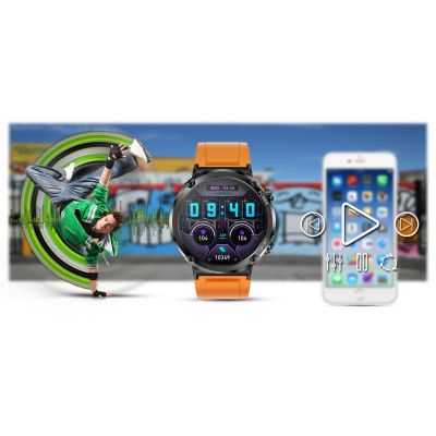 16. Gravity GT21-2 Smartwatch + oranges Silikonarmband