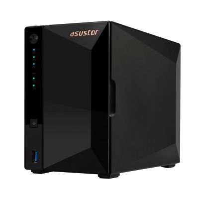 11. NAS Asustor AS3302T v2; Turm; 2x (3,5-Zoll-SATA-Festplatte/2,5-Zoll-SSD); Realtek RTD1619B, 2 GB DDR4, 1x 2,5 GbE, 3x USB 3.2