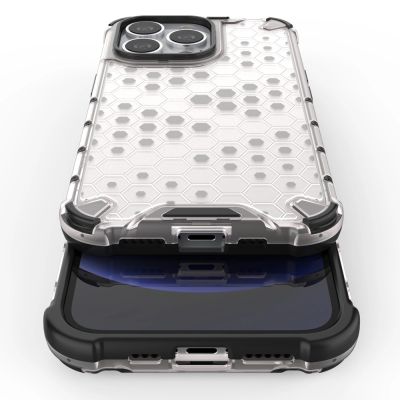 10. Honeycomb Handyhülle Schutzhülle mit TPU Rahmen für iPhone 13 Pro schwarz