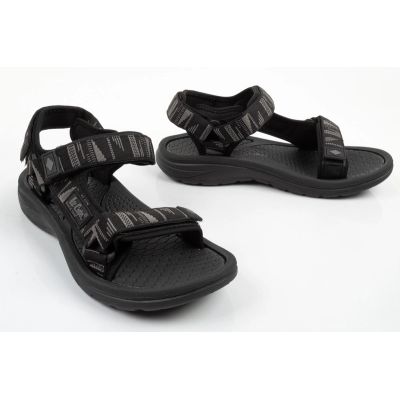 7. Lee Cooper Herrenschuhe mit Klettverschluss für sommerliche Strandsandalen, leicht, schwarz