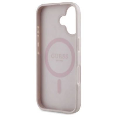7. Guess GUHMP16SP4ROPEMCP iPhone 16 6,1" Pink/Pink Hardcase 4G Flowers Print MagSafe