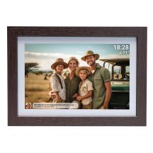 Denver PFF-1042DWMK2 Digitaler Bilderrahmen, Holz, 25,6 cm (10,1 Zoll), Touchscreen, WLAN