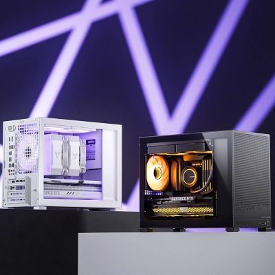 27. Jonsbo D32 STD PC-Gehäuse, Weiß, Mini-Gehäuse, mATX, gehärtetes Glas – Weiß