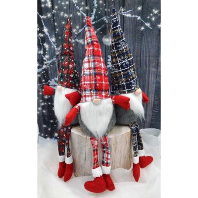 15. Dekorativer Elmon 30+20 cm Marineblau kariert