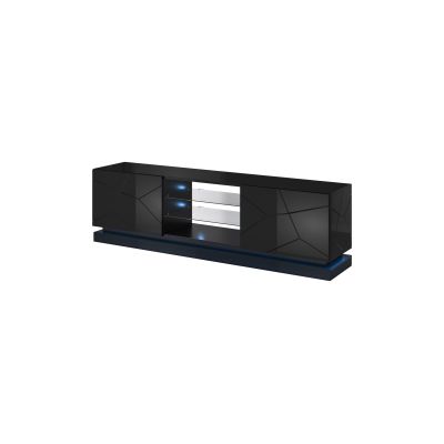 TV-Schrank QIU 200 MDF Hochglanz Schwarz/Hochglanz Schwarz