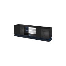 TV-Schrank QIU 200 MDF Hochglanz Schwarz/Hochglanz Schwarz