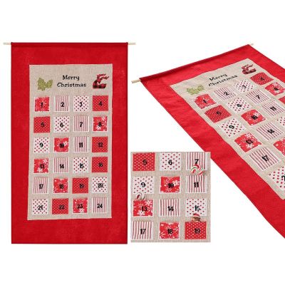 10. Adventskalender 56x87cm Rot