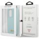 7. Guess, GUHCS21LLSLMGLB S21 Ultra G998 blau/blaues Hardcase Silikon-Schriftzug-Metall-Logo